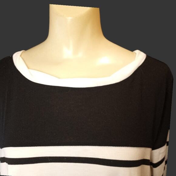 UMGEE Fun Striped Jersey Knit Swing Top  L  Preppy Festival Coquette Casual - Picture 3 of 6